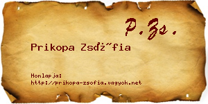 Prikopa Zsófia névjegykártya