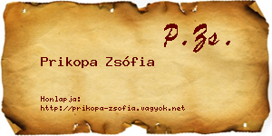 Prikopa Zsófia névjegykártya