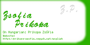 zsofia prikopa business card