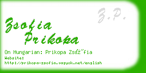 zsofia prikopa business card